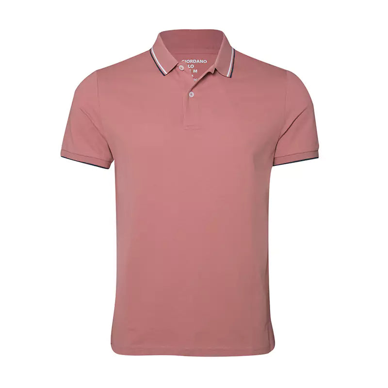 Solid Cotton Lycra Polo (Double-Piping)
