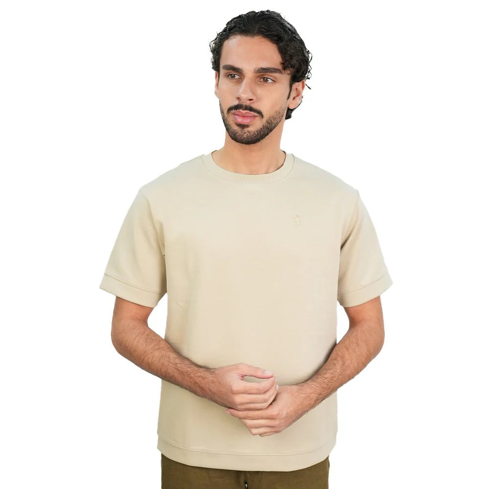 Relaxed Interlock Crew Neck Tee With Embroidery