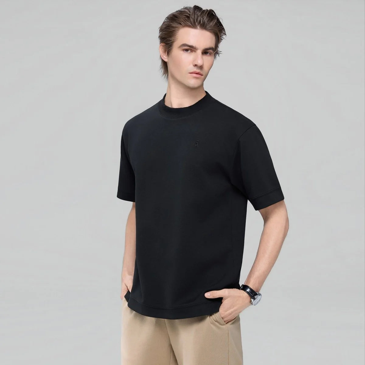 Relaxed Interlock Crew Neck Tee With Embroidery