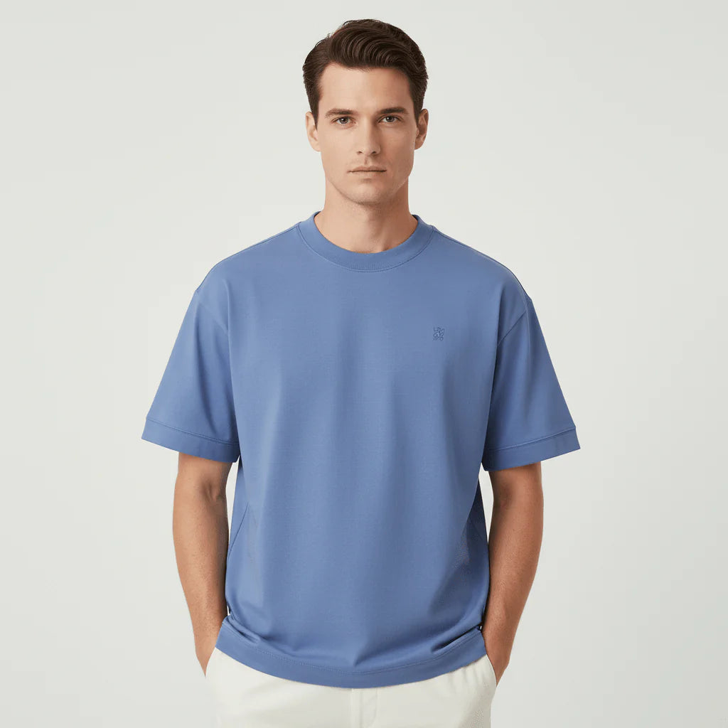 Relaxed Interlock Crew Neck Tee With Embroidery