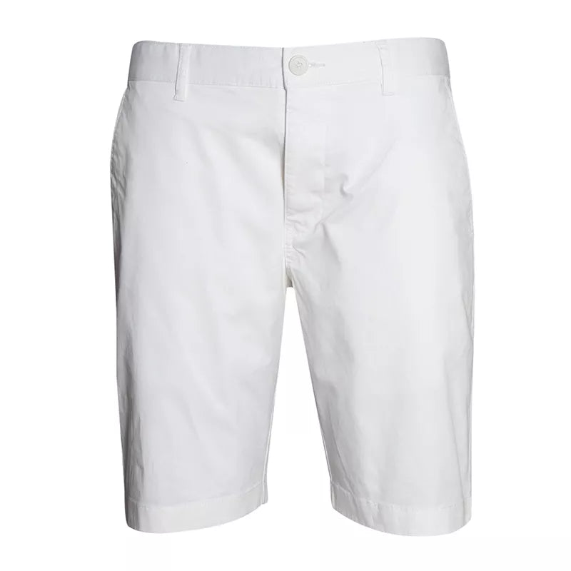 Slim Twill Bermuda Shorts With Stretch Waist