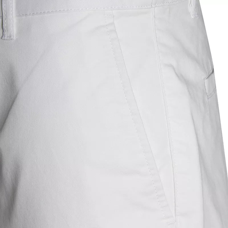 Slim Twill Bermuda Shorts With Stretch Waist