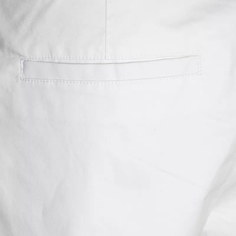 Slim Twill Bermuda Shorts With Stretch Waist