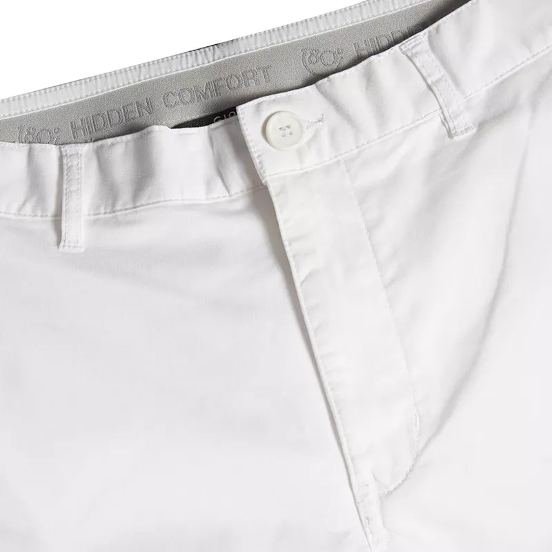 Slim Twill Bermuda Shorts With Stretch Waist