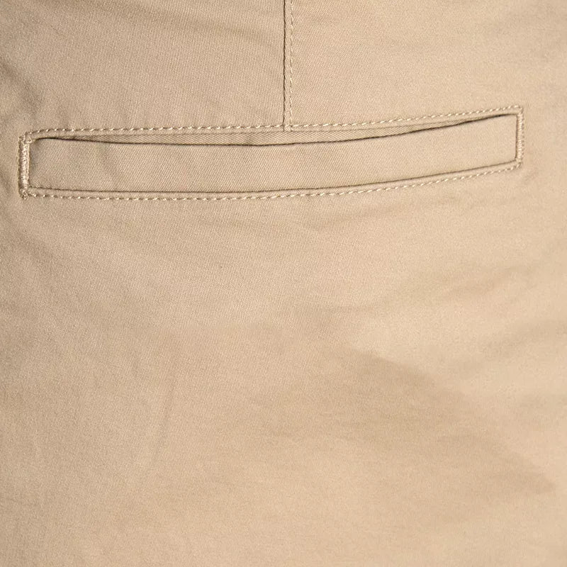 Slim Twill Bermuda Shorts With Stretch Waist