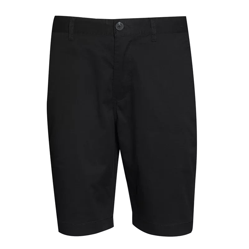 Slim Twill Bermuda Shorts With Stretch Waist