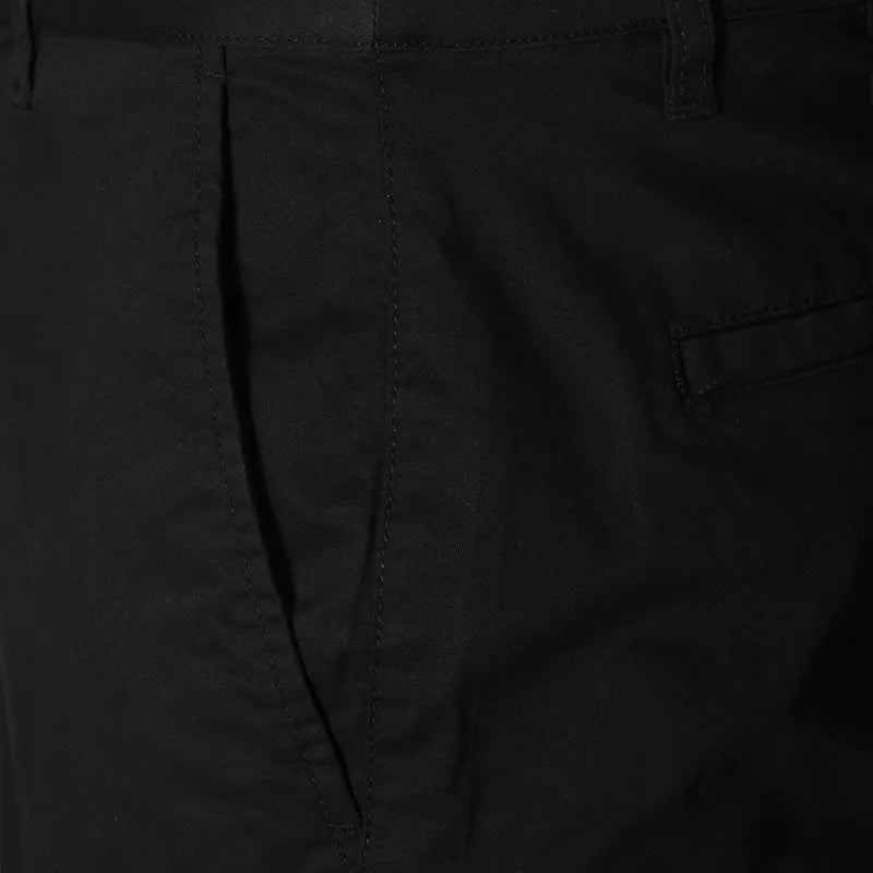 Slim Twill Bermuda Shorts With Stretch Waist