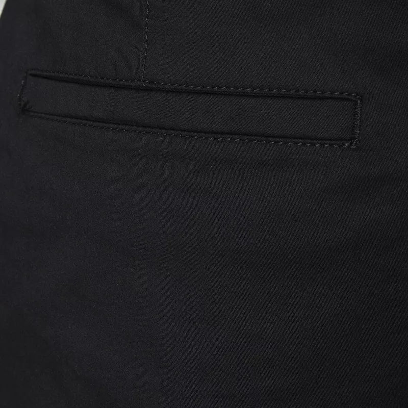 Slim Twill Bermuda Shorts With Stretch Waist