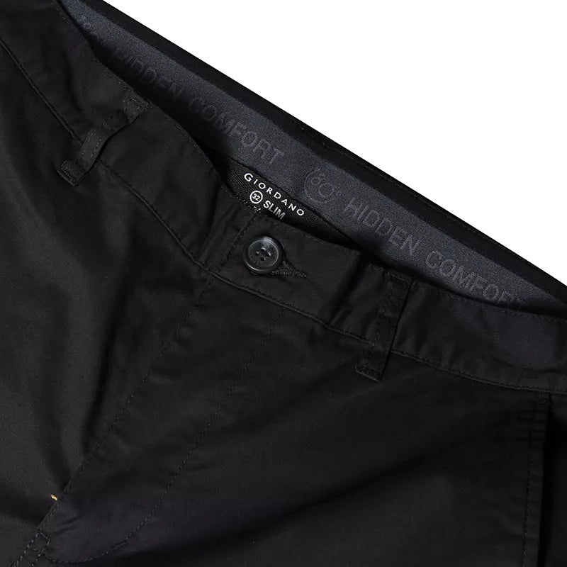 Slim Twill Bermuda Shorts With Stretch Waist