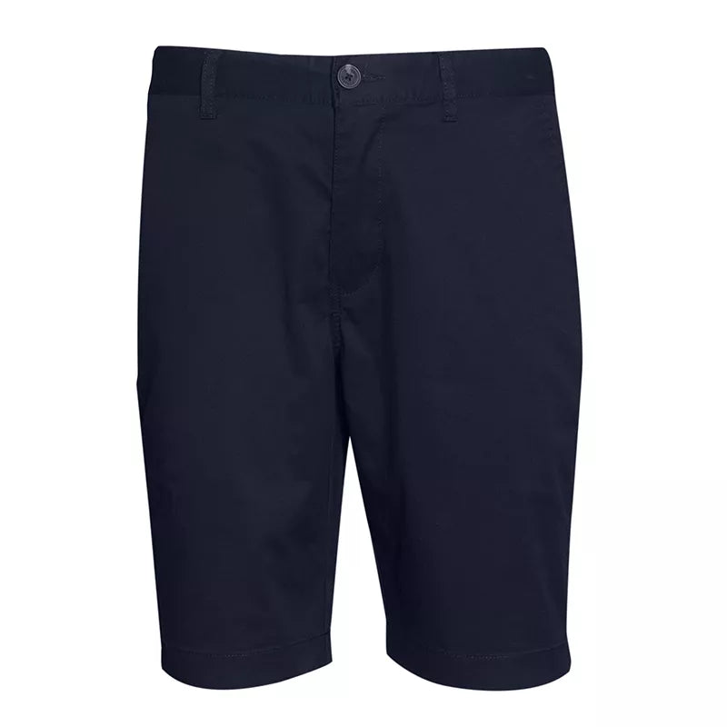 Slim Twill Bermuda Shorts With Stretch Waist