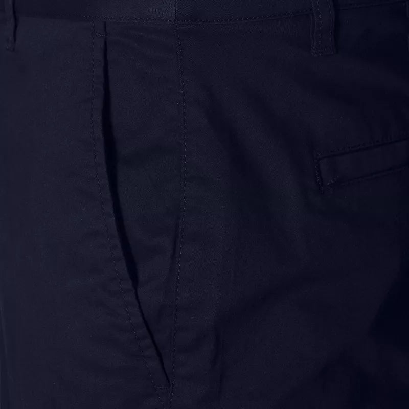 Slim Twill Bermuda Shorts With Stretch Waist