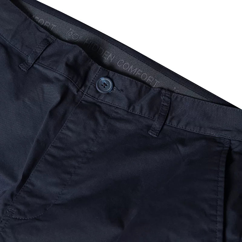 Slim Twill Bermuda Shorts With Stretch Waist