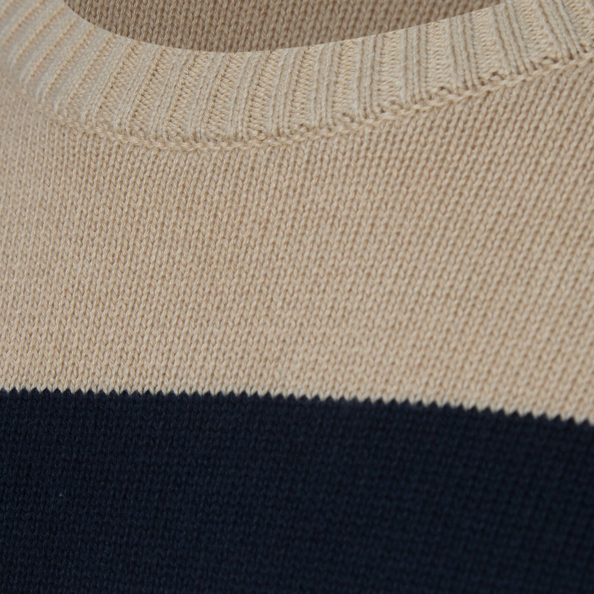 Striped Crew Neck Cotton Sweater