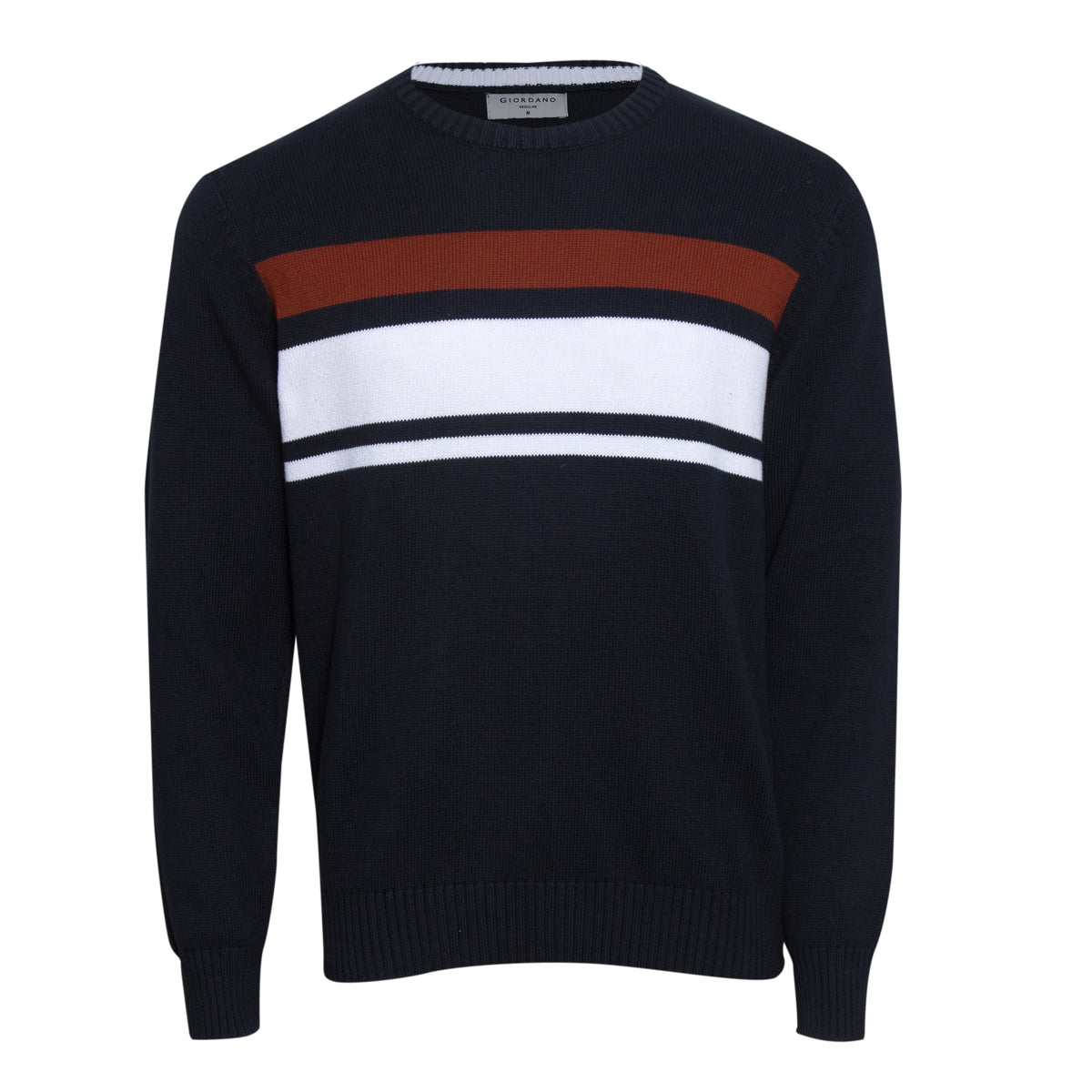 Striped Crew Neck Cotton Sweater