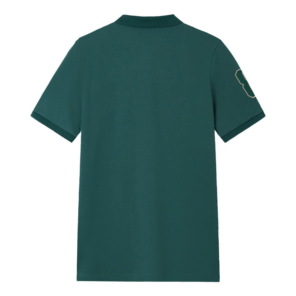 Slim Pique Polo With 3D Lion Embroidery