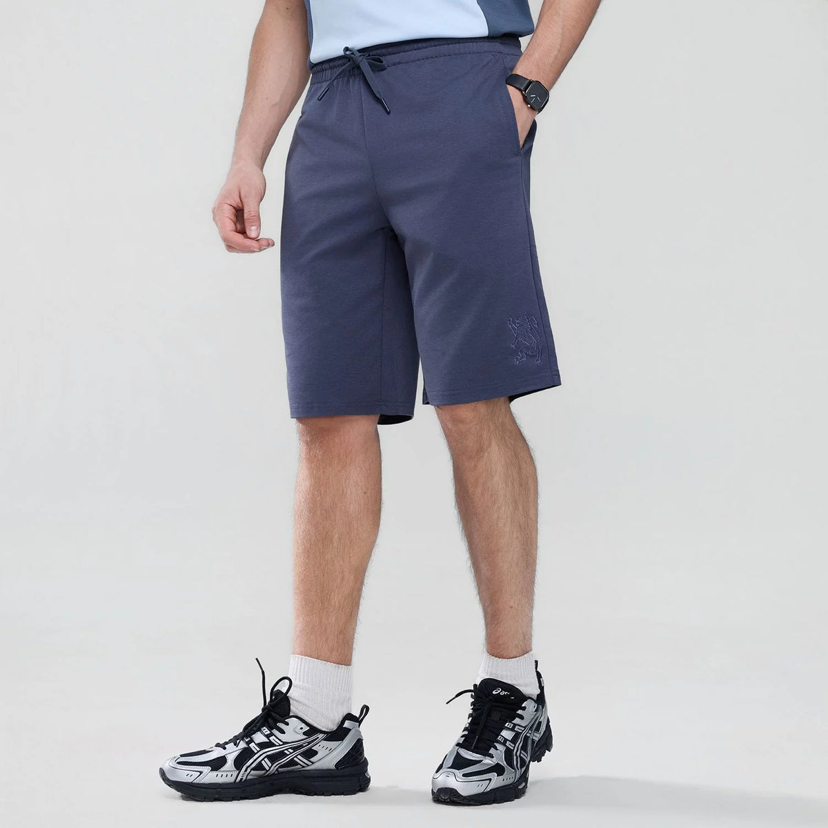 Embroidered 3D Lion Logo Short