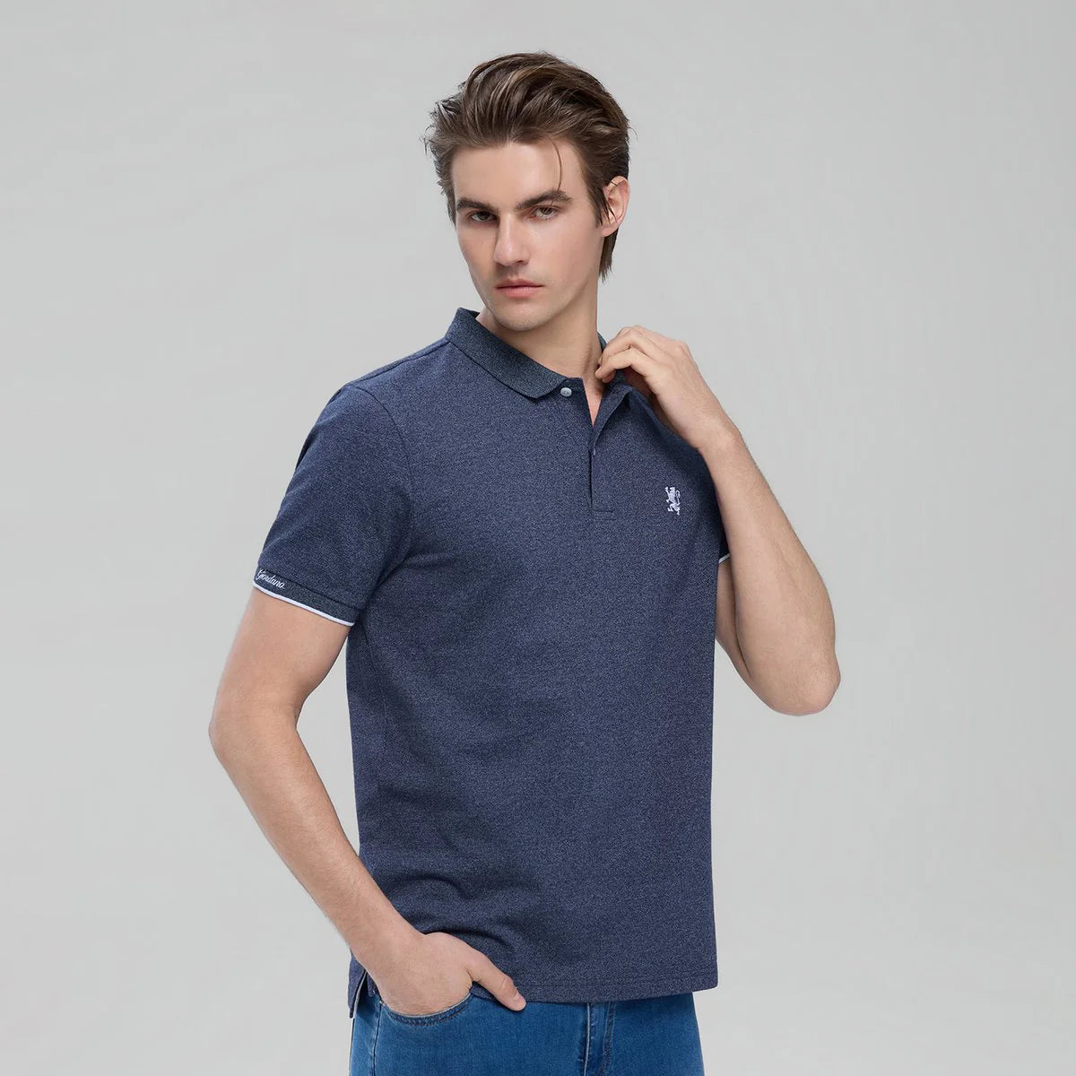Small Lion Embroidered Polo