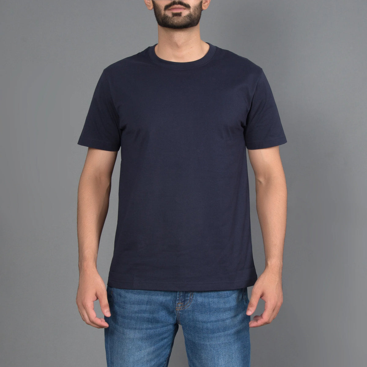 Cotton Crewneck Slim Fit Tee Short Sleeve