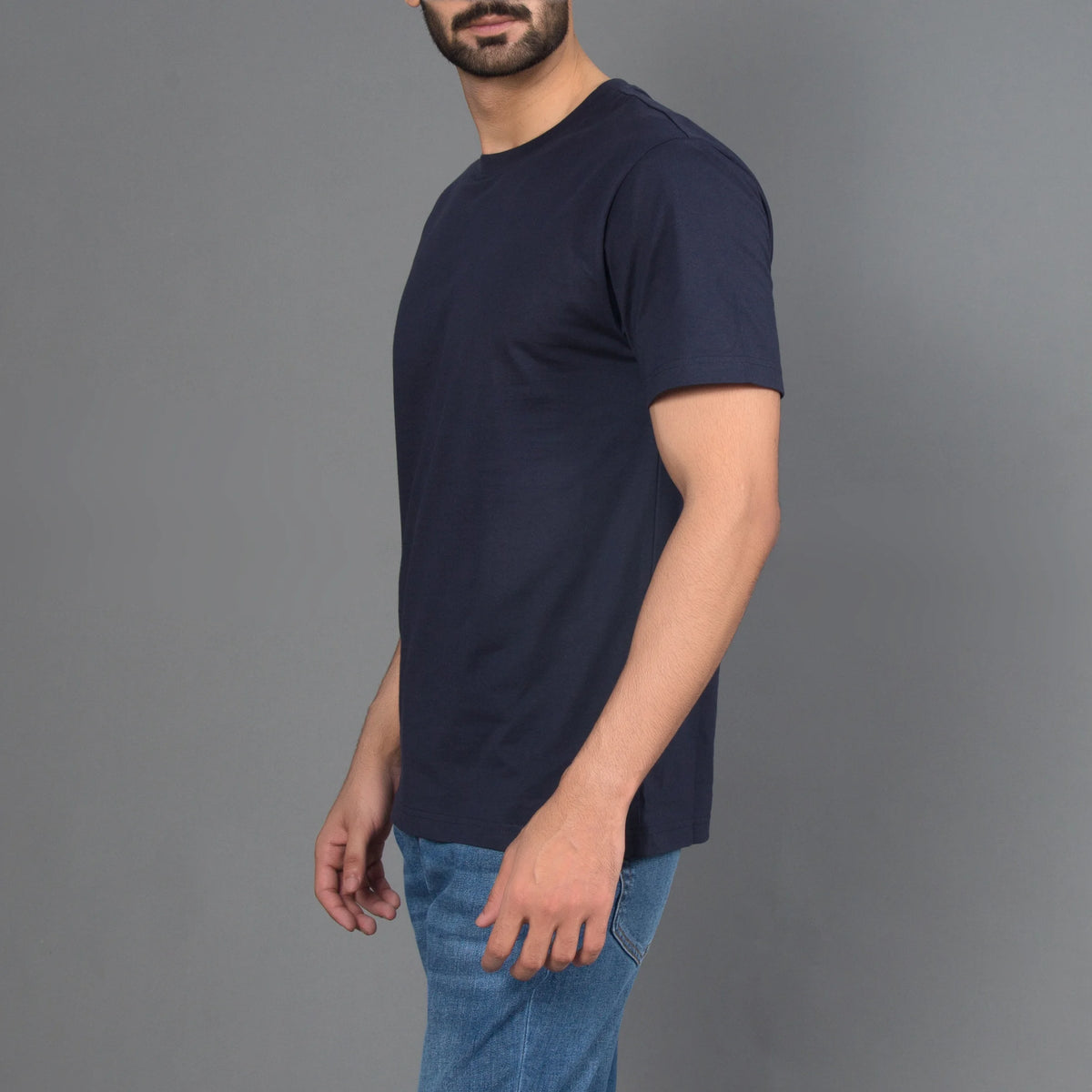 Cotton Crewneck Slim Fit Tee Short Sleeve