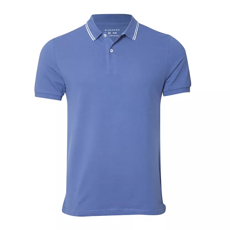 Solid Cotton Lycra Polo (Double-Piping)
