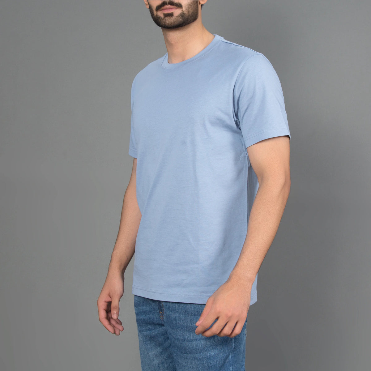 Cotton Crewneck Slim Fit Tee Short Sleeve