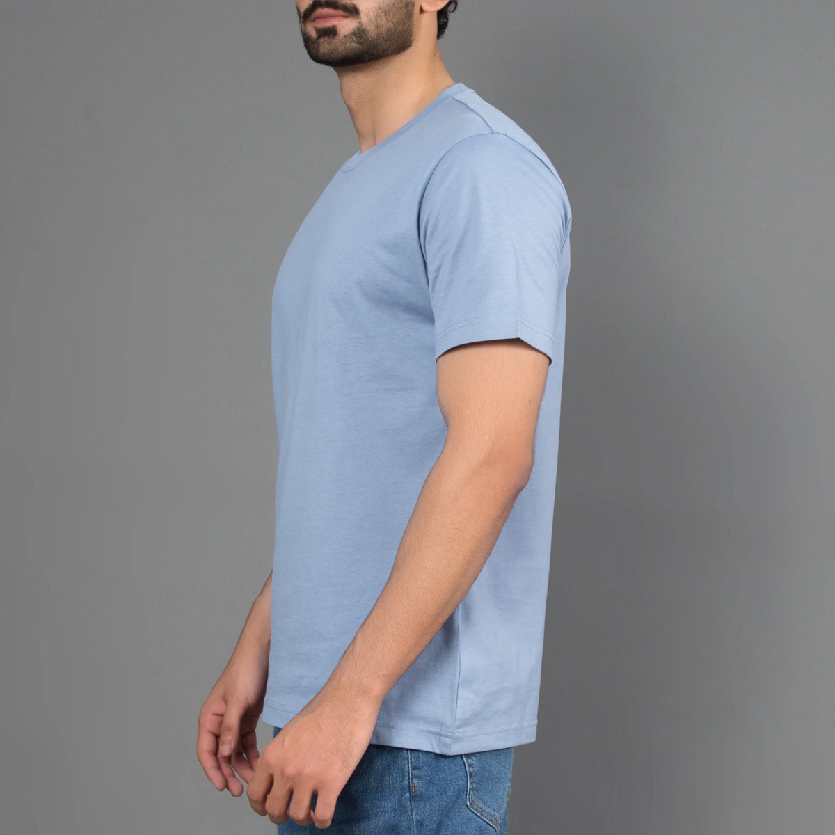 Cotton Crewneck Slim Fit Tee Short Sleeve