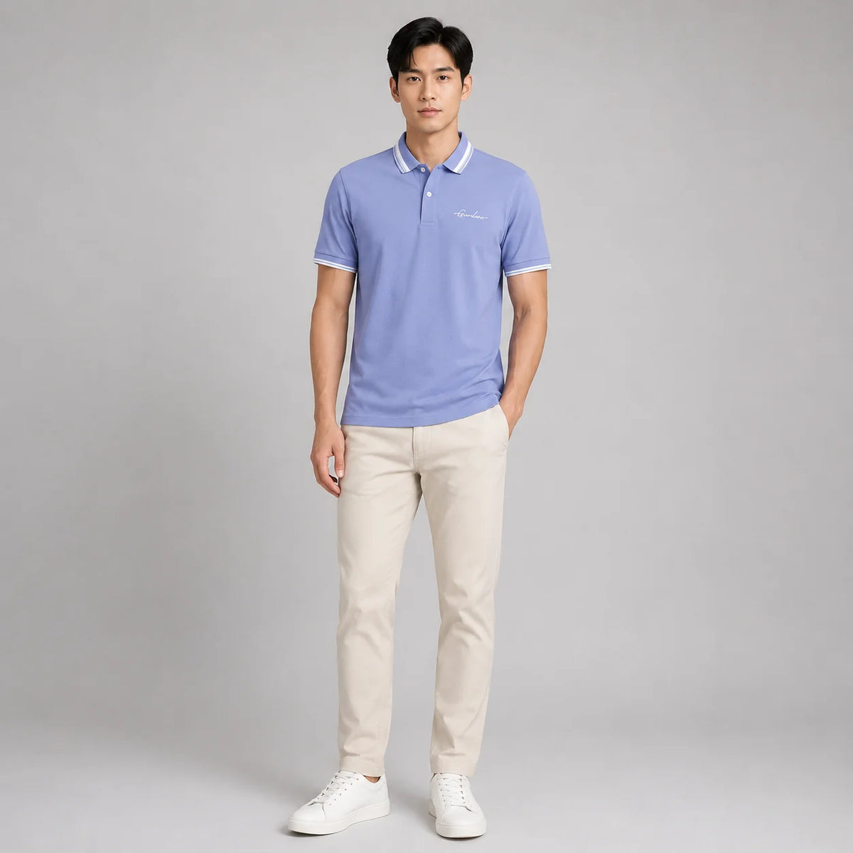 Slim Pique Polo with Signature Embroidery