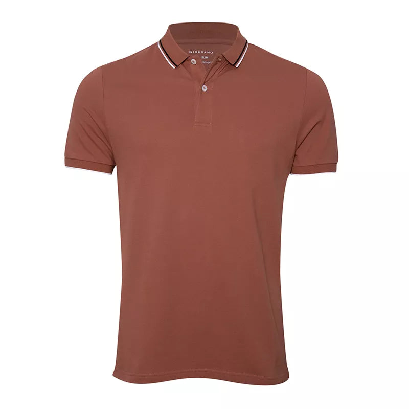Solid Cotton Lycra Polo (Double-Piping)