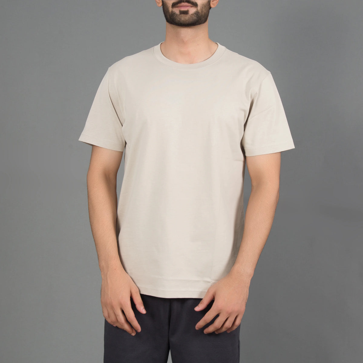 Cotton Crewneck Slim Fit Tee Short Sleeve
