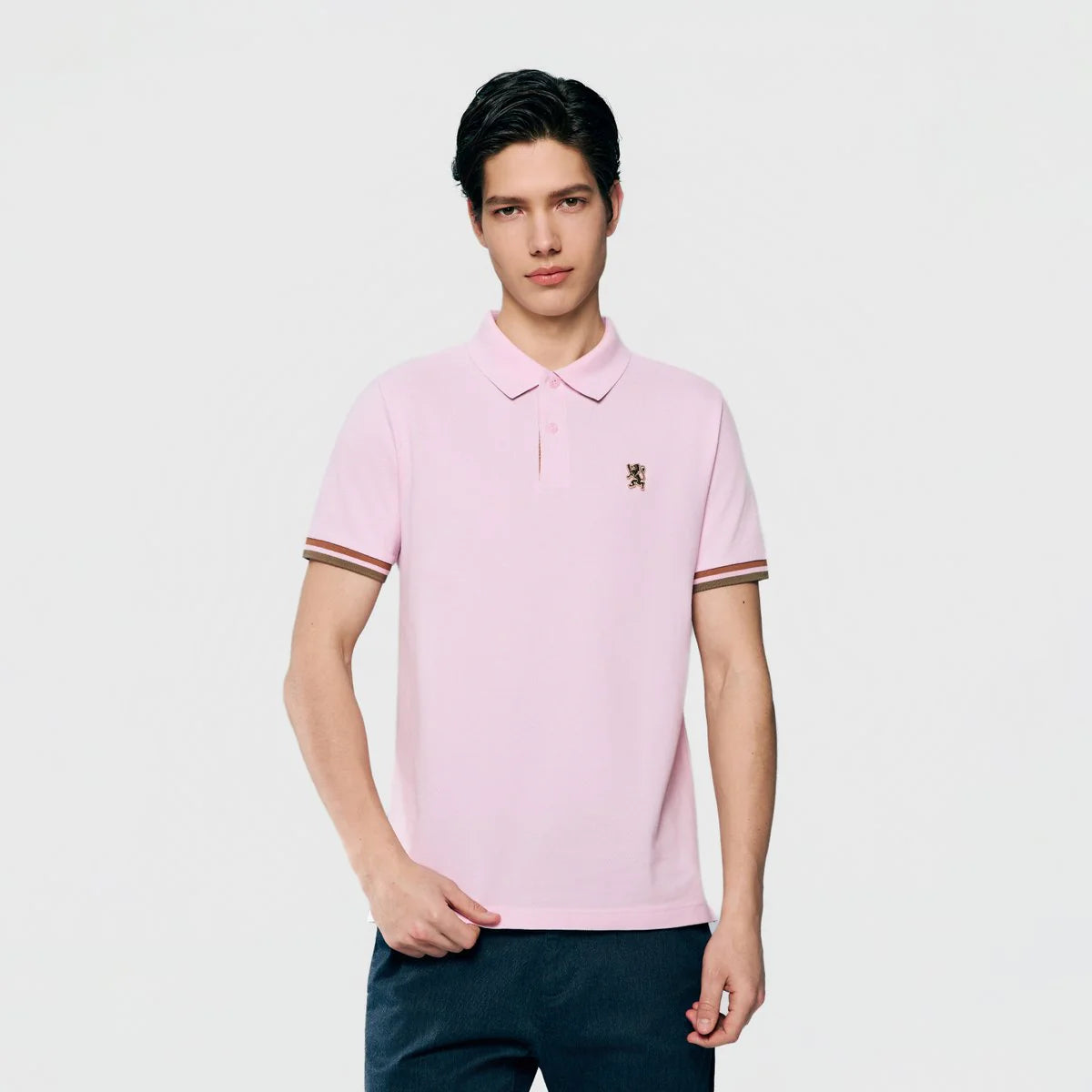 Performance Polo With Small Lion Embroidery (Slim Fit)