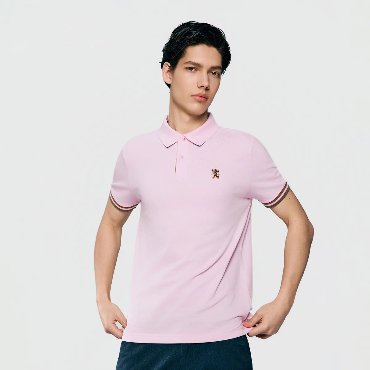 Performance Polo With Small Lion Embroidery (Slim Fit)