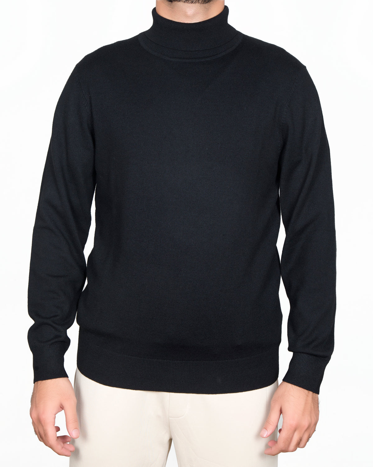 Solid High Neck Anti-Static Sweater