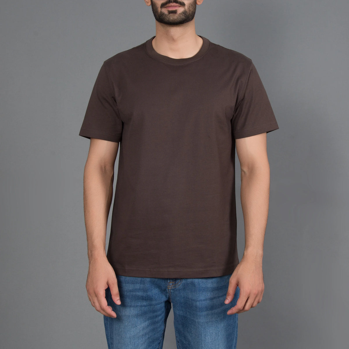 Cotton Crewneck Slim Fit Tee Short Sleeve