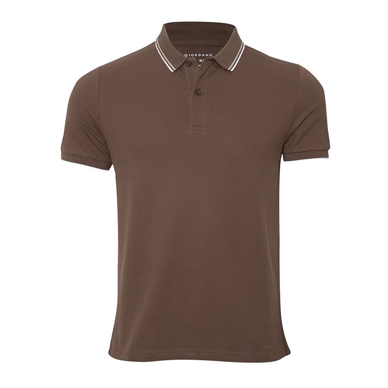 Solid Cotton Lycra Polo (Double Piping)