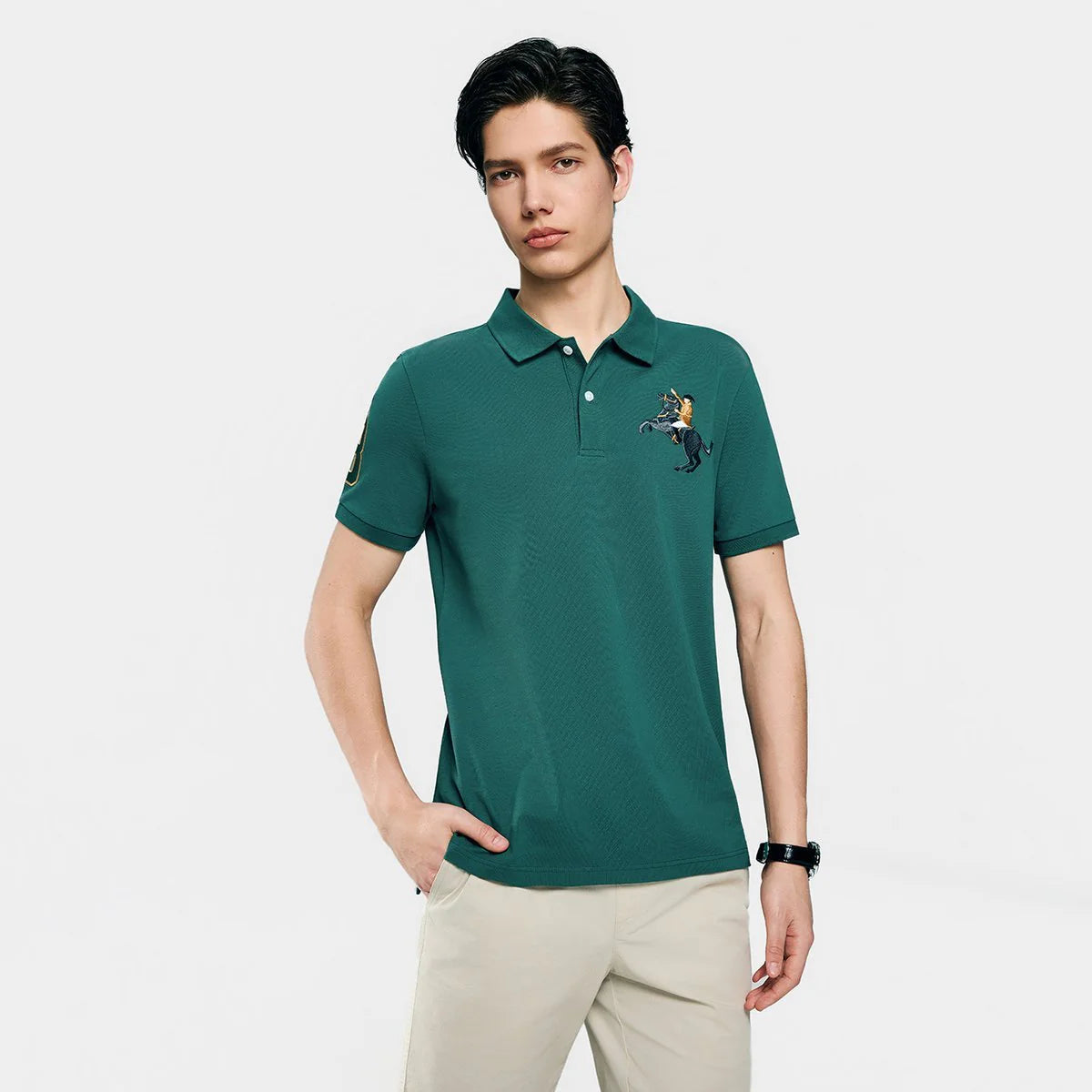 Slim Pique Polo With 3D Napoleon Embroidery