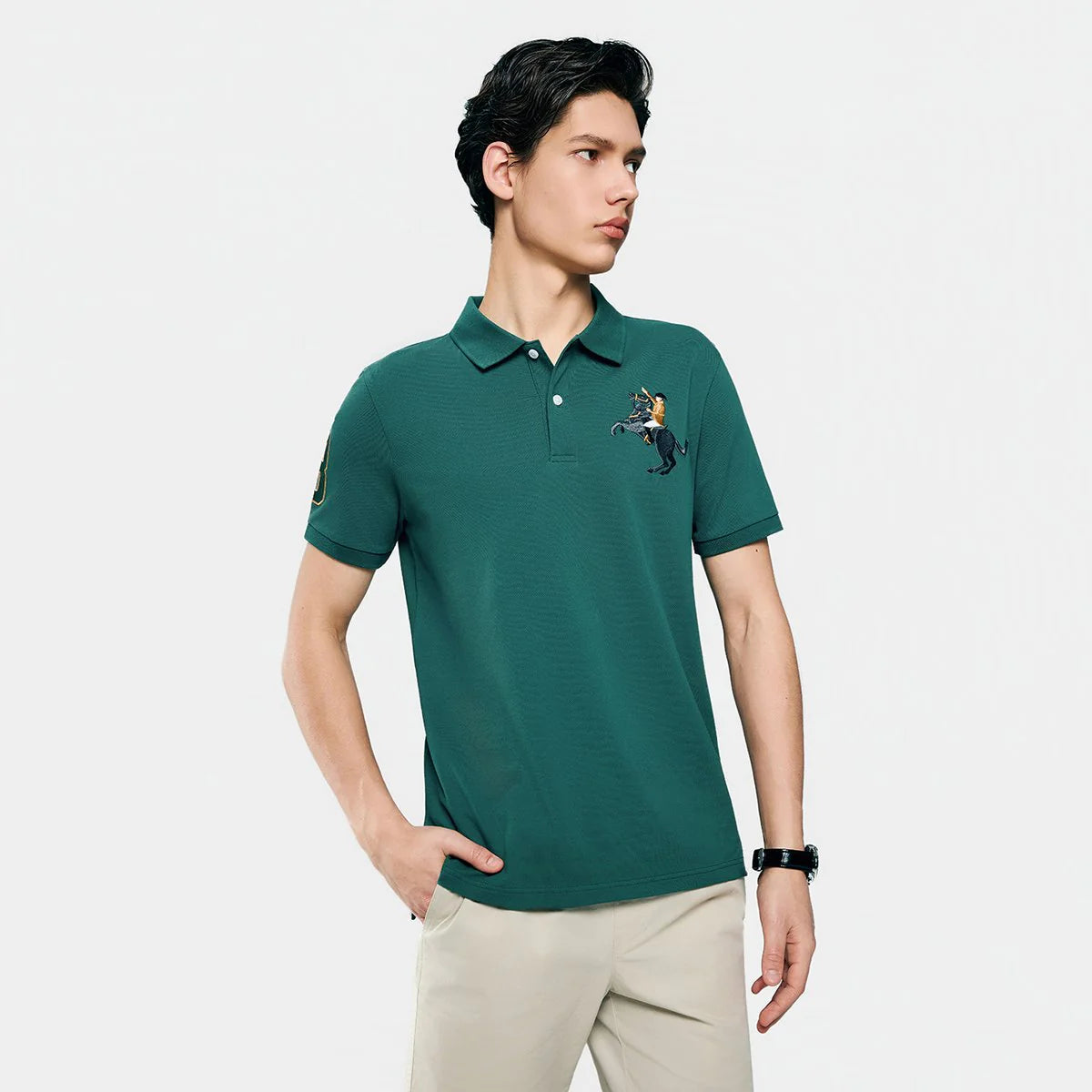 Slim Pique Polo With 3D Napoleon Embroidery