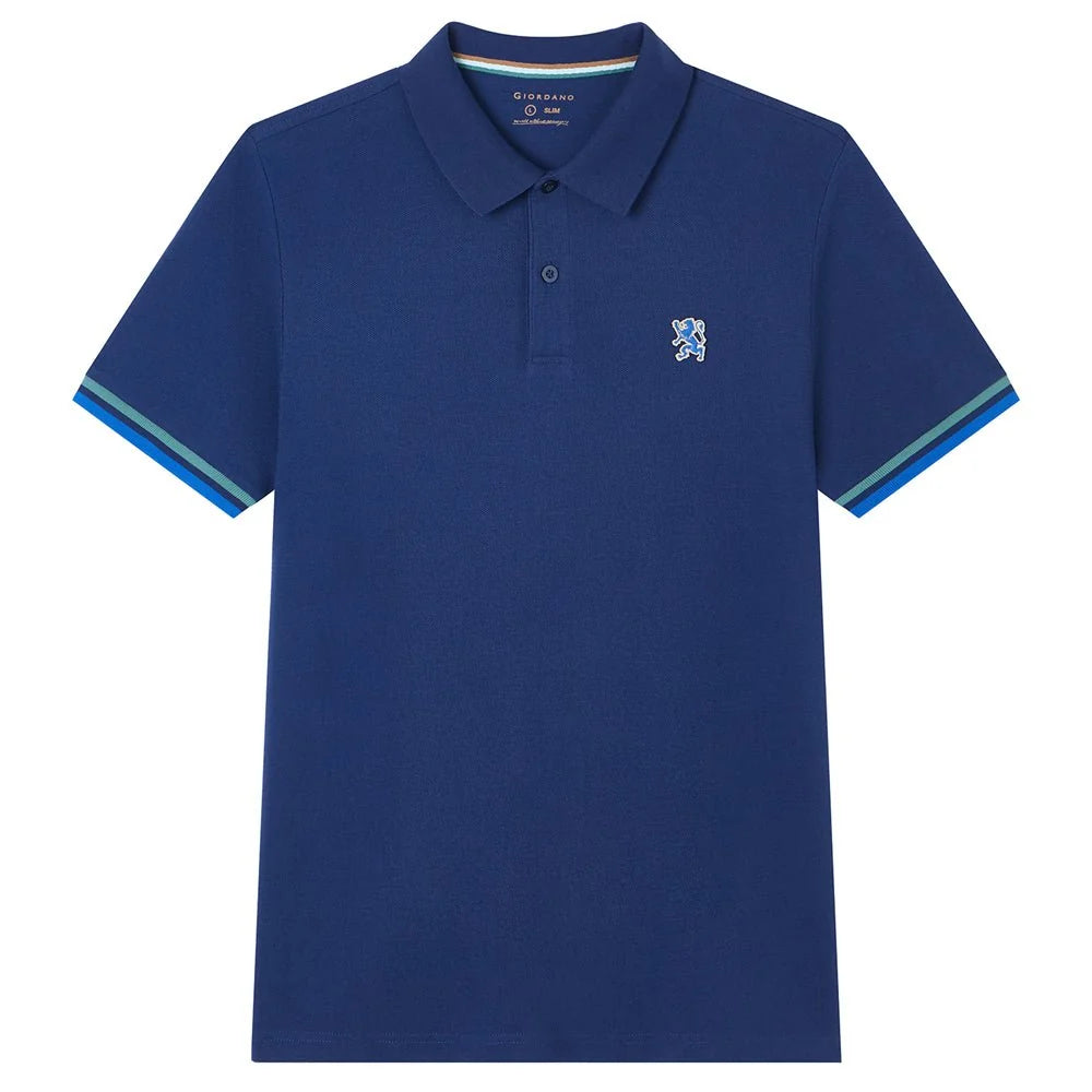 Performance Polo With Small Lion Embroidery (Slim Fit)