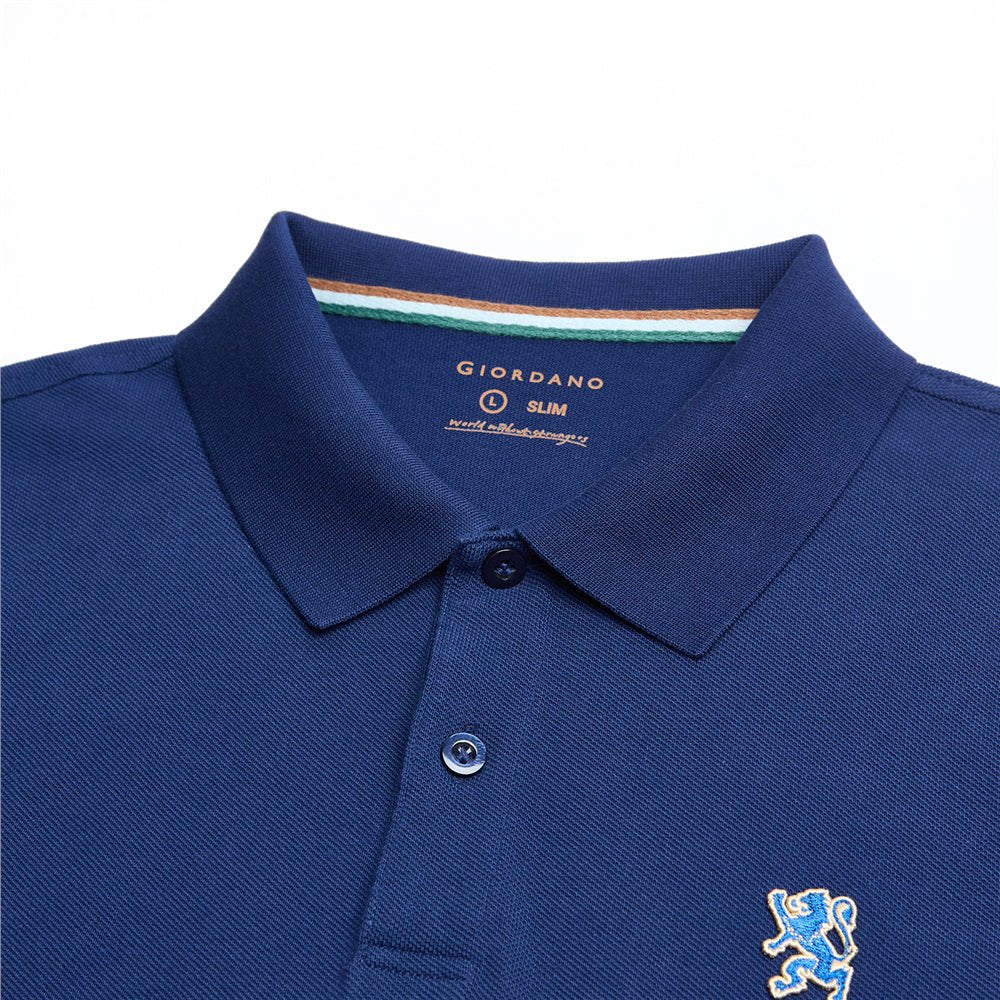 Performance Polo With Small Lion Embroidery (Slim Fit)