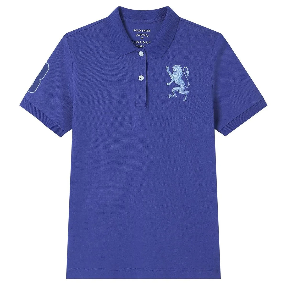 Slim Pique Polo With 3D Lion Embroidery