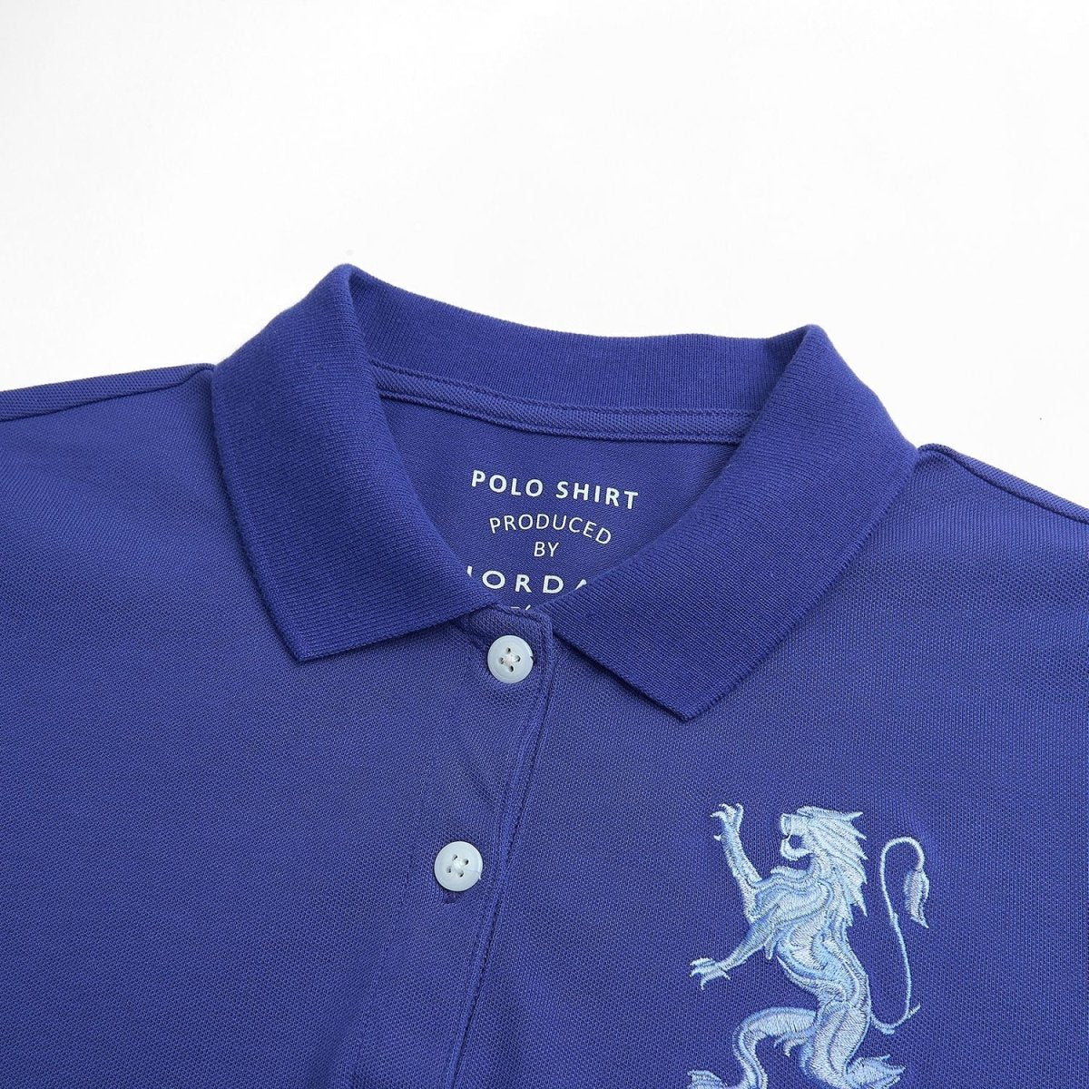 Slim Pique Polo With 3D Lion Embroidery