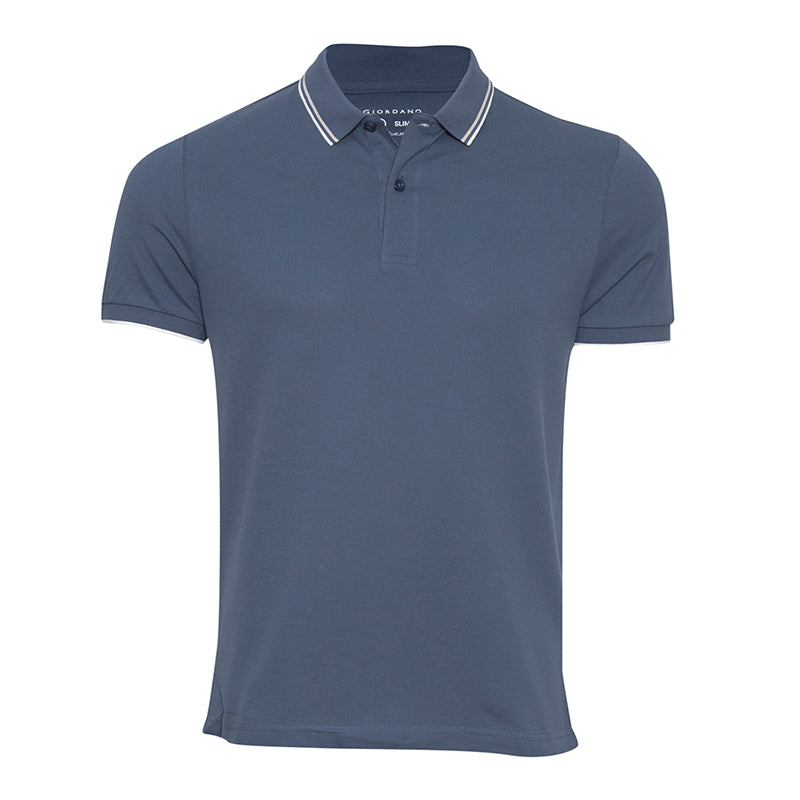 Solid Cotton Lycra Polo (Double Piping)