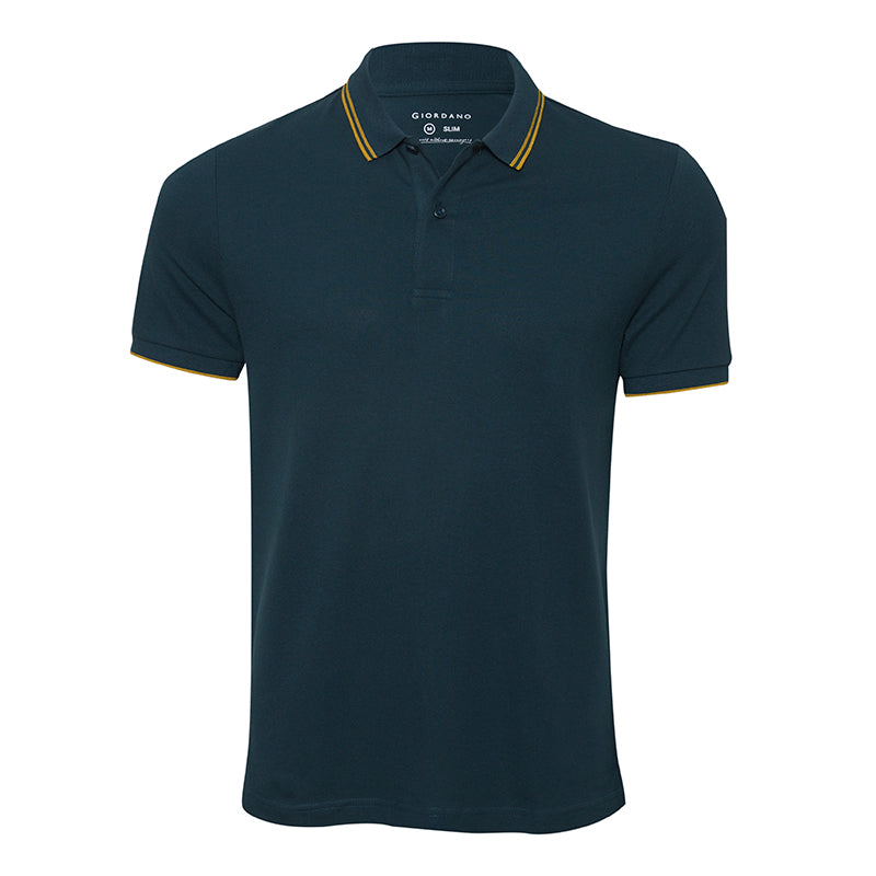 Solid Cotton Lycra Polo (Double Piping)