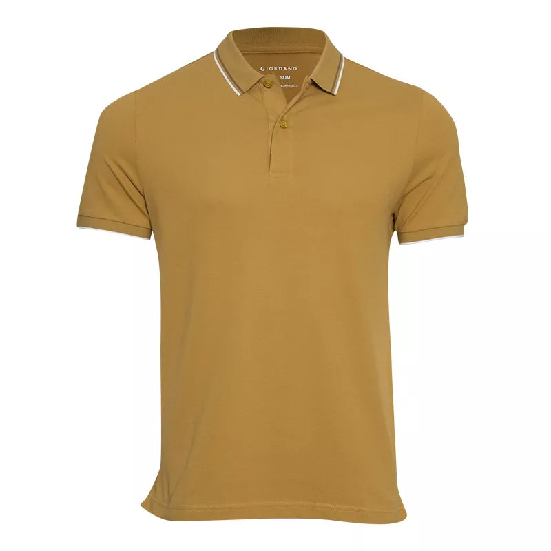 Solid Cotton Lycra Polo (Double Piping)