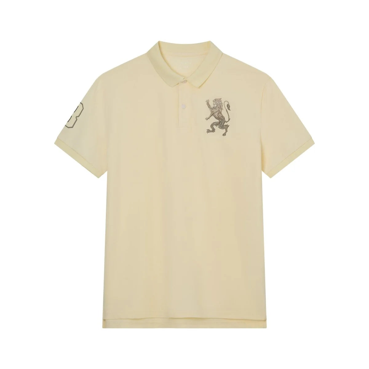 Slim Pique Polo With 3D Lion Embroidery