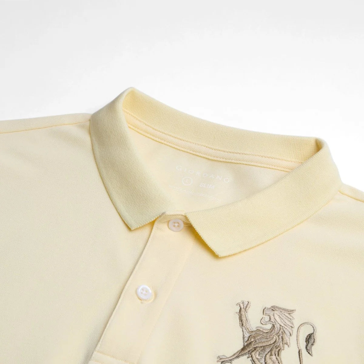 Slim Pique Polo With 3D Lion Embroidery