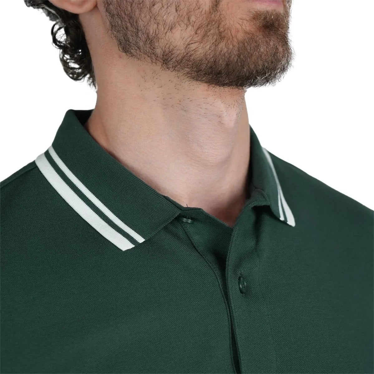 Solid Cotton Lycra Polo (Double-Piping)