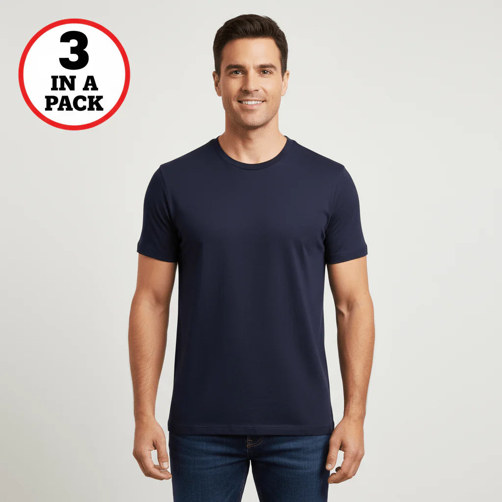 Solid Crewneck Basic Tee (3 Pack)